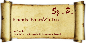 Szonda Patrícius névjegykártya